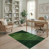 Green Diagonal Gradient Shag Area Rug