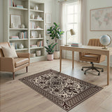 Beige and Neutral Ornate Traditional Persian Beige Area Rug