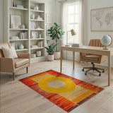 Bold Geometric Sun Circle Area Rug