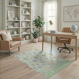 Mint Green Wildflower Meadow Area Rug