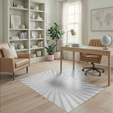 Grey Starburst Radial Area Rug