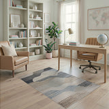 Abstract Cloud Wave Beige Area Rug