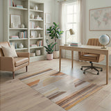 Striped Geometric Sun Area Rug in Earth Tones