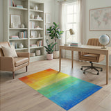 Rainbow Ombre Stripe Area Rug
