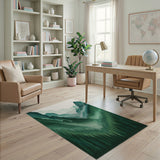 Serene Layered Green Mountain Valley Rug