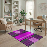 Bold Pink Geometric Striped Area Rug