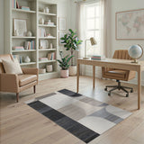 Grey Geometric Modern Modern Geometric Grey Abstract Area Rug
