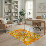 Vibrant Wavy Abstract Area Rug
