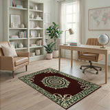 Red Maroon Mandala Persian Area Rug