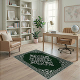 Traditional Persian Elegant Emerald Green Persian Medallion Rug