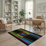 Vibrant Multi-Color Geometric Stripe Area Rug