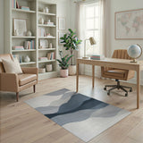 Abstract Layered Wave Mountains Rug