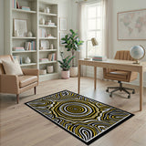 Geometric Modern Bold Yellow Black Geometric Abstract Area Rug