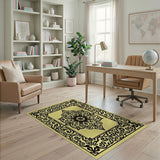 Traditional Persian Beige and Neutral Ornate Beige Traditional Persian Area Rug