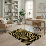 Golden Spiral Vortex Area Rug