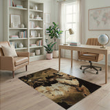 Vintage Topographic Eurasia Map Area Rug