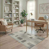 Abstract Black Polka Dot Geometric Area Rug