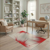 Red Splash Burst Abstract Area Rug