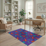 Dancing Foxes Purple Tribal Area Rug