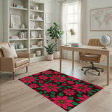 Vibrant Pink Passionflower Area Rug