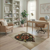 Heart-Shaped Peony Floral Vintage Area Rug