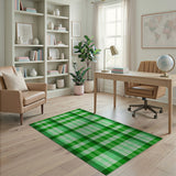 Vibrant Green Plaid Area Rug