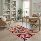 Hypnotic Spiral Multi-Color Abstract Area Rug