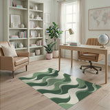 Green Abstract Area Green Wavy Abstract Area Rug