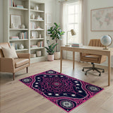 Navy Hot Pink Mandala Persian Rug