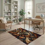 Orange Southwestern Canyon Tribal Area Rug