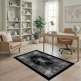 ODIKA Gothic Spider Web Washable Area Rug - Low Pile Non-Slip Home Decor