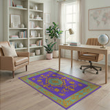 Purple Purple Medallion Traditional Persian Rug