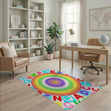 Rainbow Alphabet Block Letters Kids Area Rug