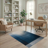 Blue Gradient Overlap Geometric Area Rug
