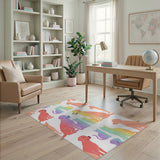Rainbow Pets Kids Washable Area Rug