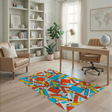 Whimsical Colored Pencils Kids Area Rug