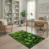 Lush Green Moss Leaf Area Rug