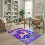 Magical Unicorn Rainbow Kids Multi-color and Patterns Area Rug
