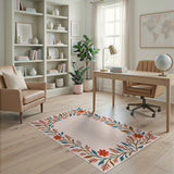 Floral Wreath Border Area Rug