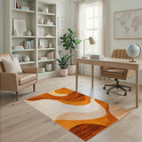 Wavy Orange Wavy Orange Abstract Area Rug