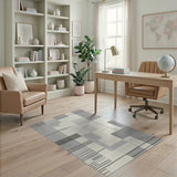 Modern Black White Geometric Abstract Geometric Modern Area Rug