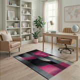 Geometric Modern Pink Grey Geometric Abstract Area Rug