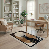 Black Cat Moon Night Area Rug