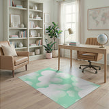 Dreamy Mint Bubble Abstract Area Rug