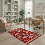 Red School of Fish Flatweave Area Rug