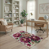 Floral Vintage Vintage Pink Peony Bouquet Area Rug