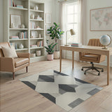 Geometric Black White Diamond Area Rug