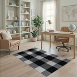 Classic Black and White Classic Black White Buffalo Check Area Rug