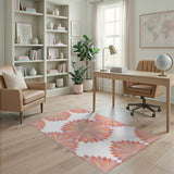 Pink Geometric Dog Mandala Area Rug