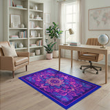 Vibrant Purple Mandala Boho Area Rug